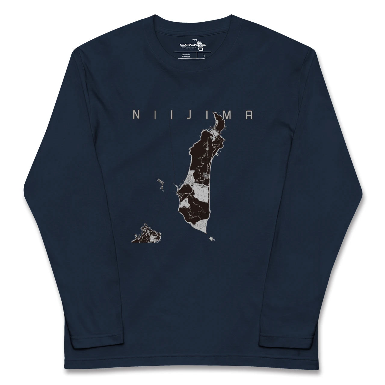 【新島(東京都)】地図柄ロングスリーブTシャツ