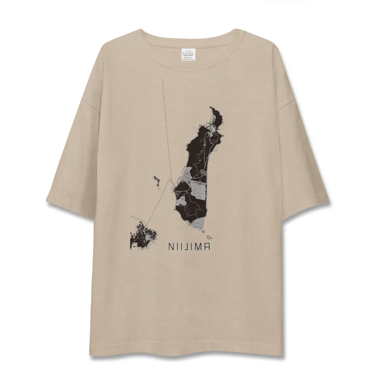 【新島(東京都)】地図柄ビッグシルエットTシャツ