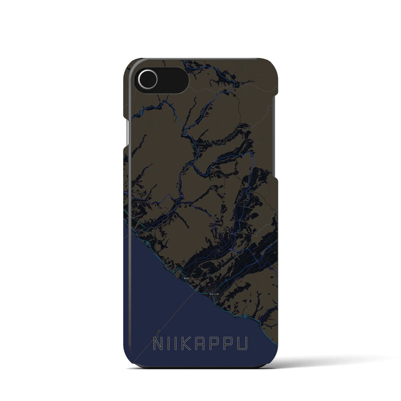 【新冠(北海道)】地図柄iPhoneケース(バックカバータイプ)