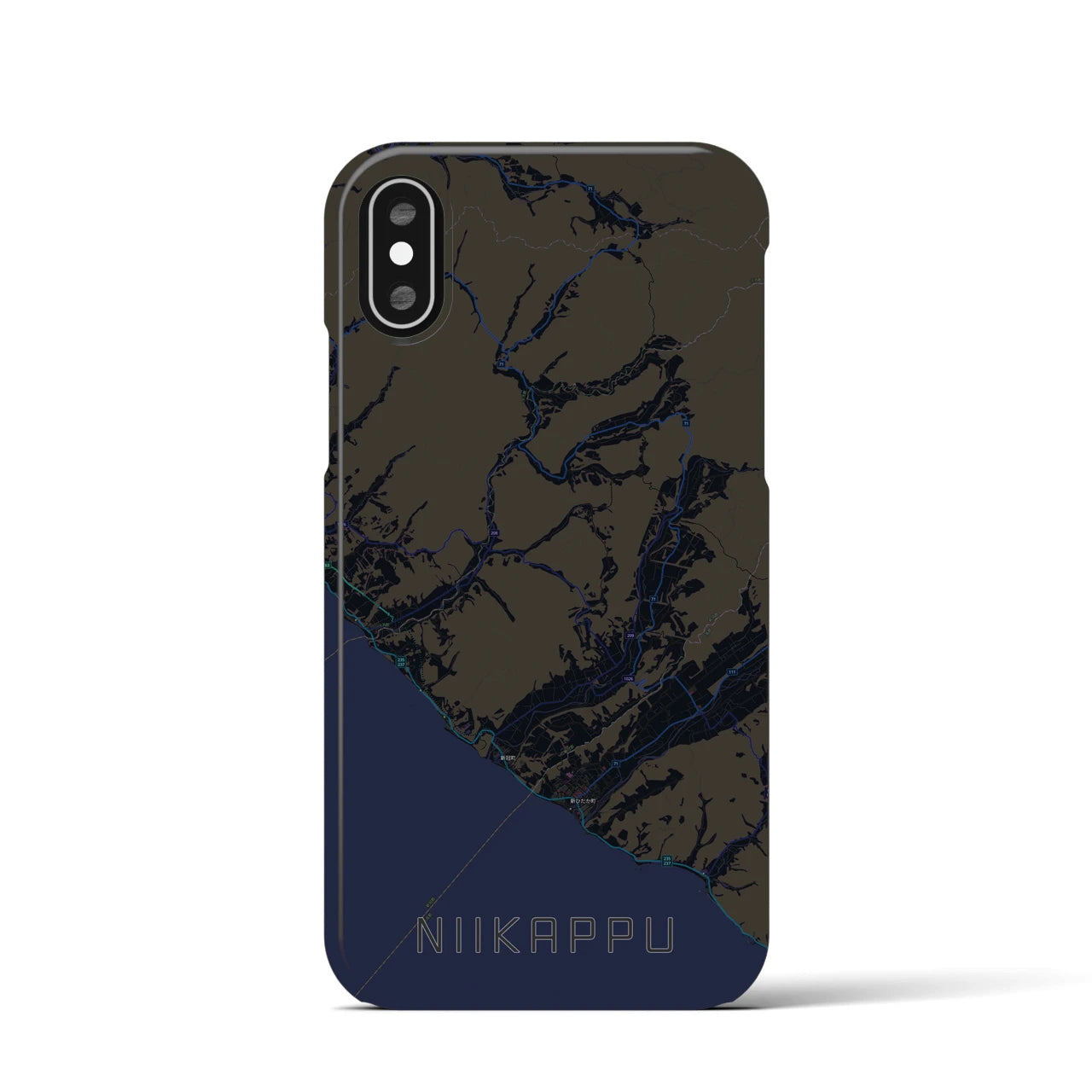 【新冠(北海道)】地図柄iPhoneケース(バックカバータイプ)