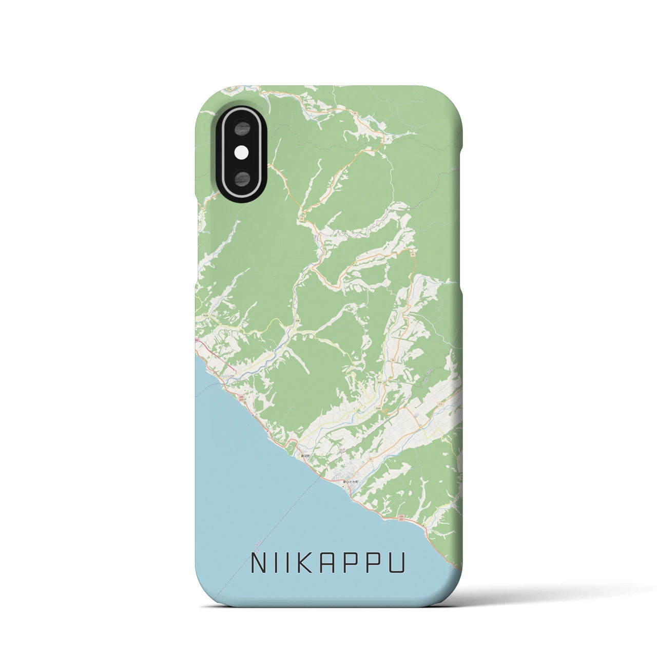 【新冠(北海道)】地図柄iPhoneケース(バックカバータイプ)