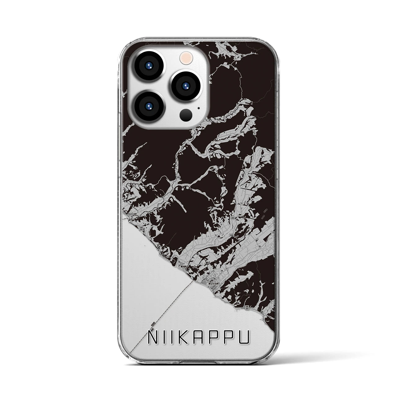 【新冠(北海道)】地図柄iPhoneケース(クリアタイプ)