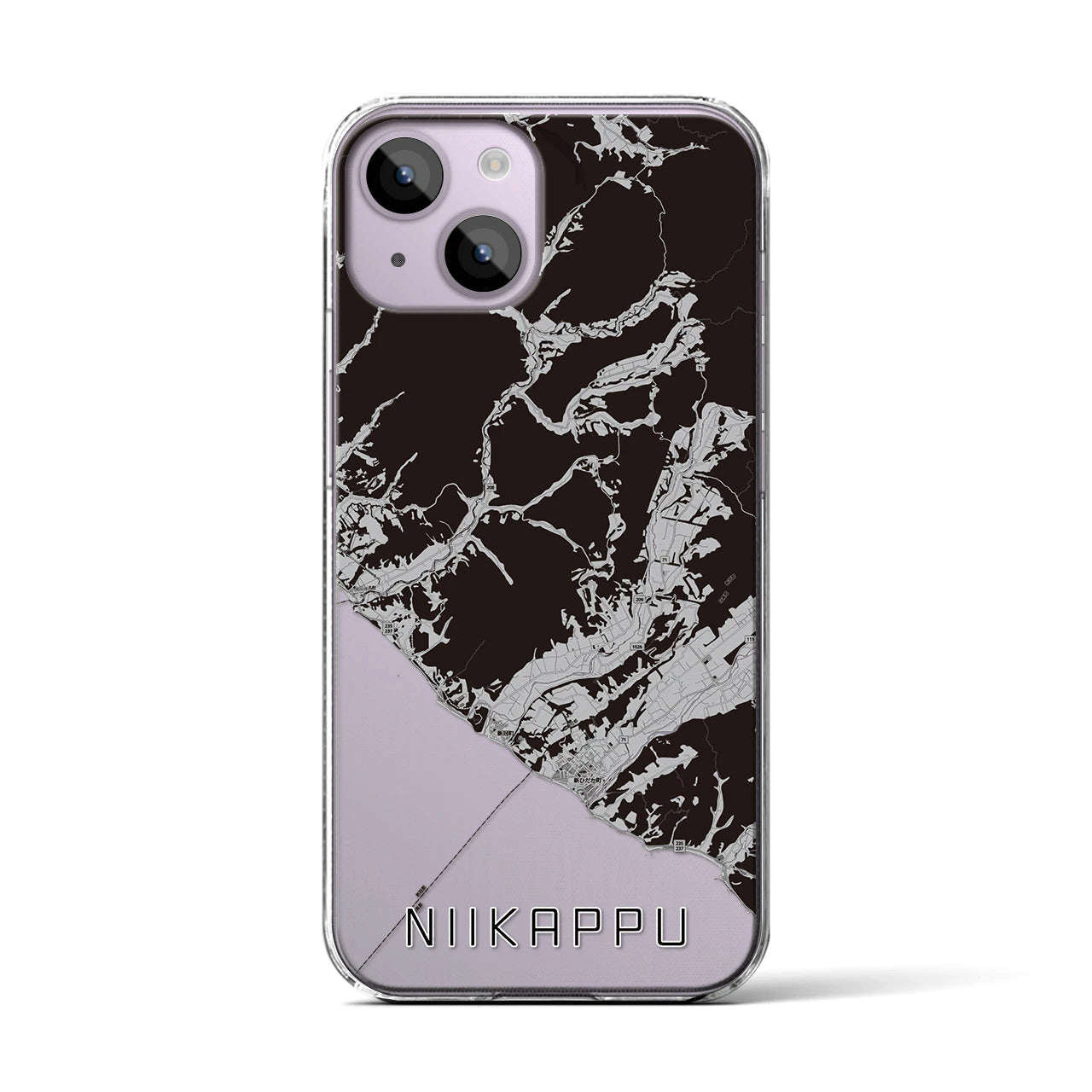 【新冠(北海道)】地図柄iPhoneケース(クリアタイプ)