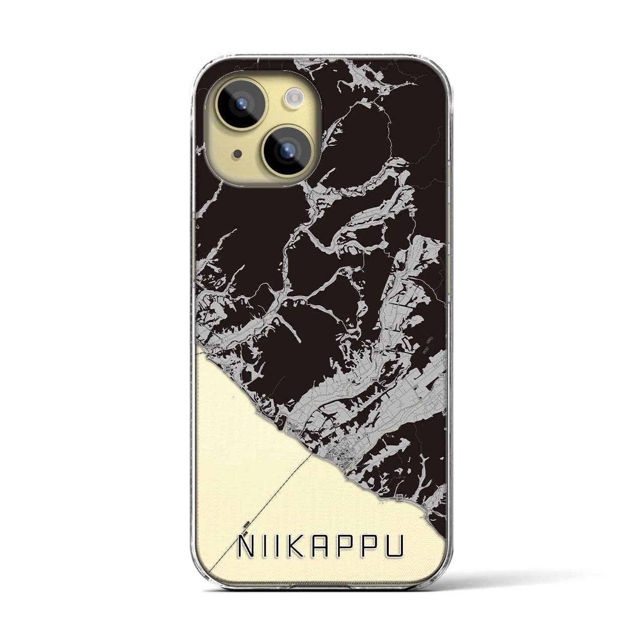 【新冠(北海道)】地図柄iPhoneケース(クリアタイプ)