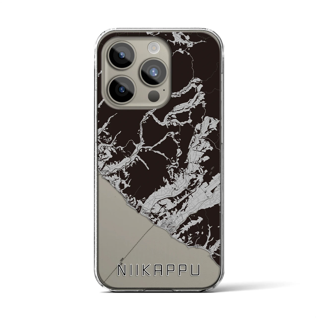 【新冠(北海道)】地図柄iPhoneケース(クリアタイプ)