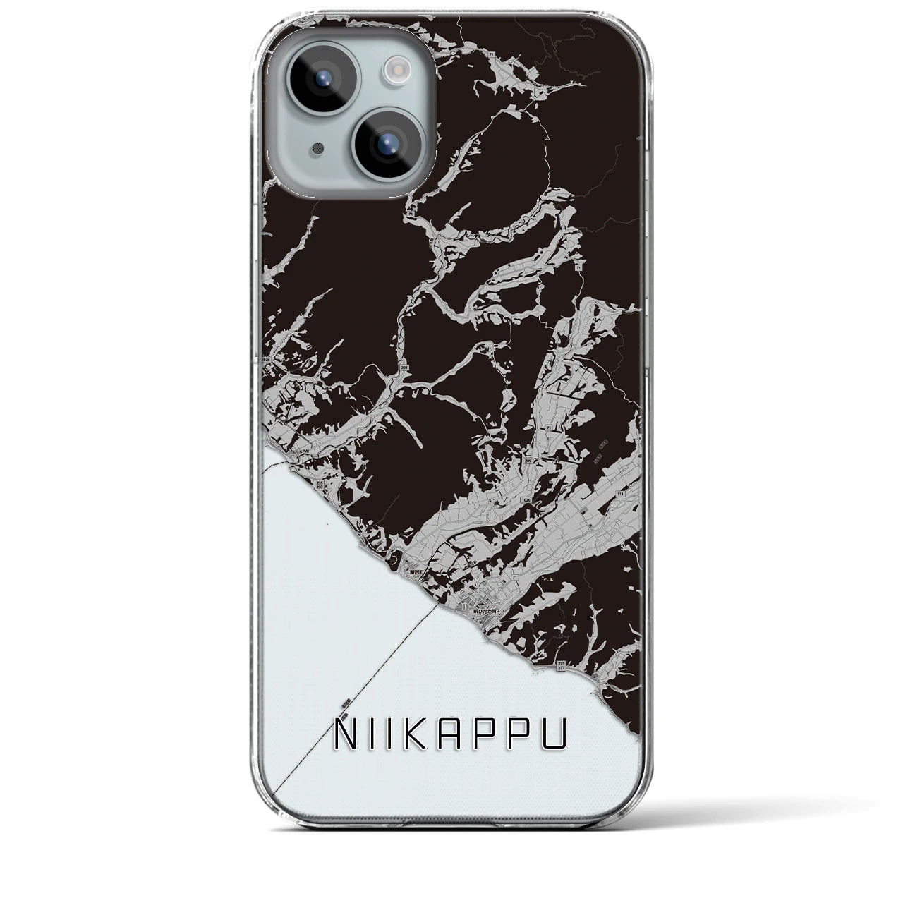 【新冠(北海道)】地図柄iPhoneケース(クリアタイプ)