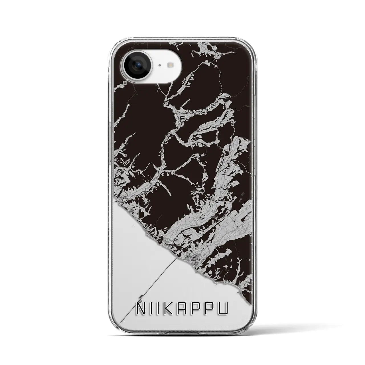 【新冠(北海道)】地図柄iPhoneケース(クリアタイプ)