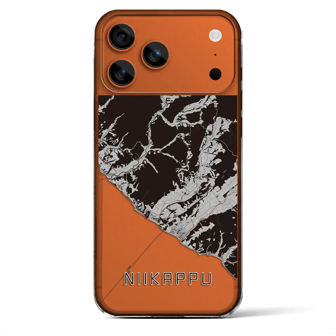 【新冠(北海道)】地図柄iPhoneケース(クリアタイプ)モノトーン・iPhone 17 Pro Max 用