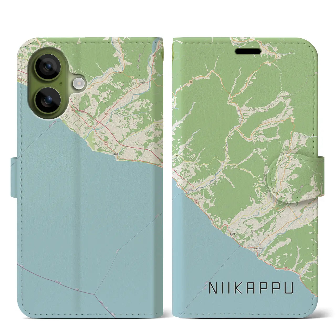 【新冠(北海道)】地図柄iPhoneケース(手帳タイプ)