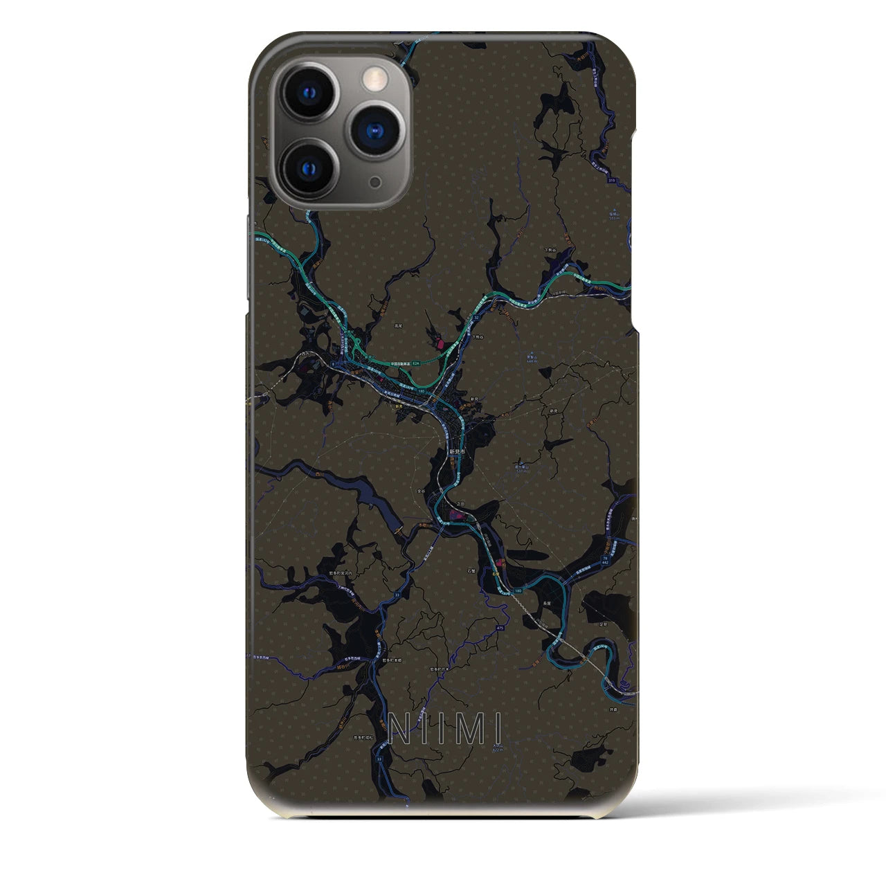 【新見(岡山県)】地図柄iPhoneケース(バックカバータイプ)