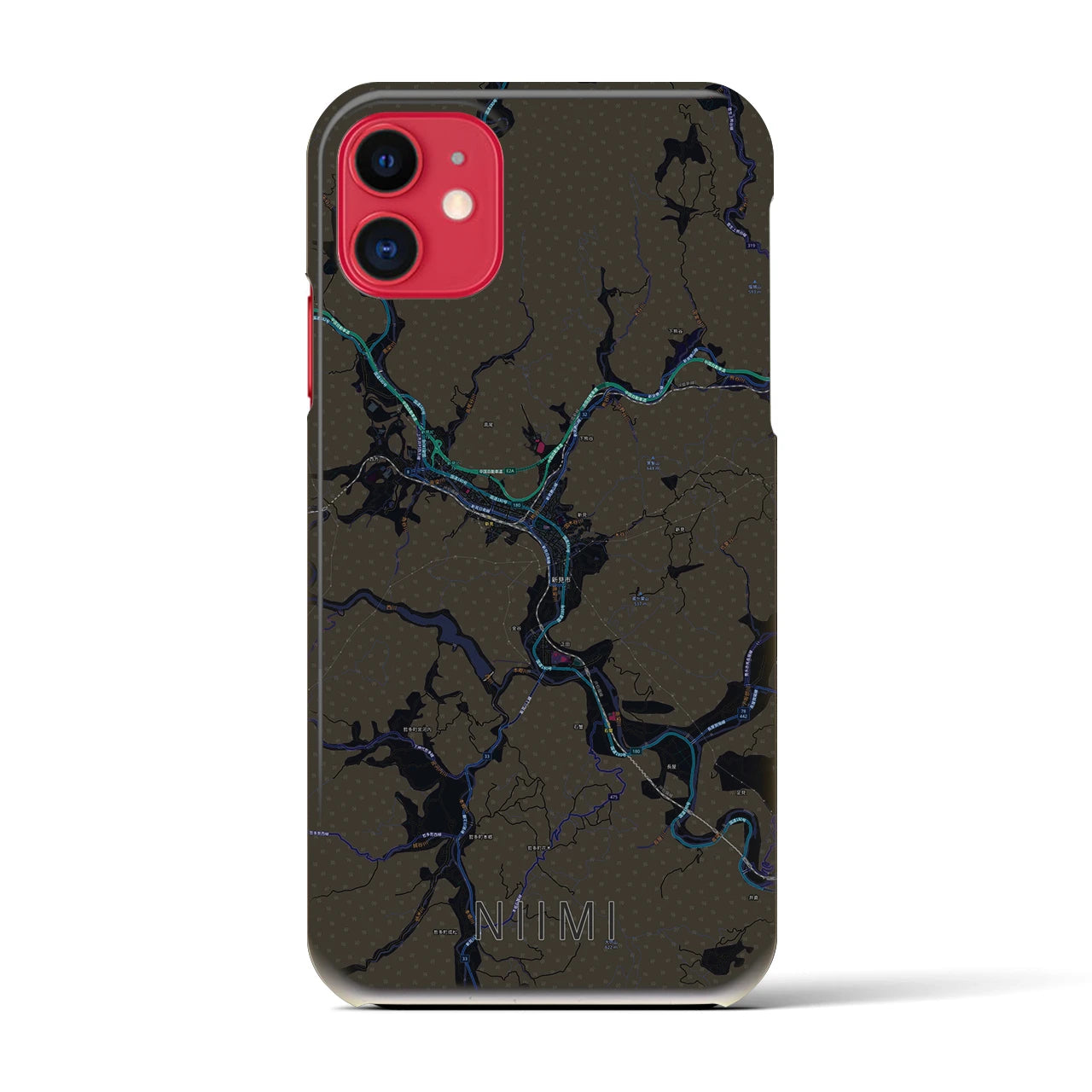 【新見(岡山県)】地図柄iPhoneケース(バックカバータイプ)