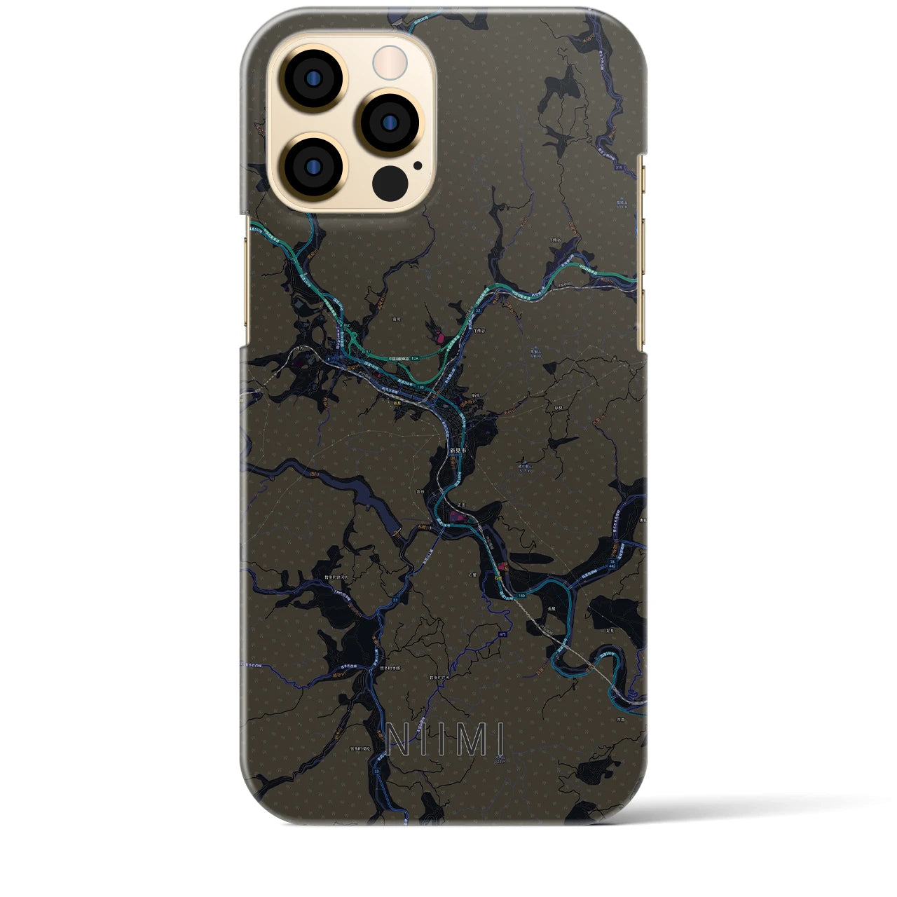 【新見(岡山県)】地図柄iPhoneケース(バックカバータイプ)