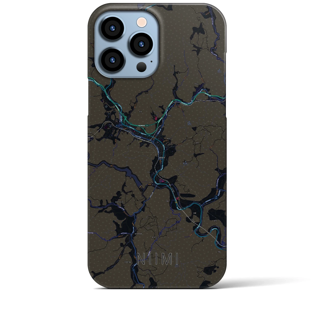 【新見(岡山県)】地図柄iPhoneケース(バックカバータイプ)