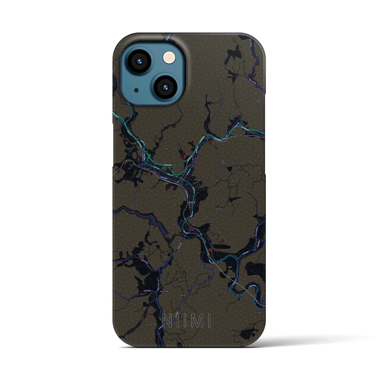 【新見(岡山県)】地図柄iPhoneケース(バックカバータイプ)