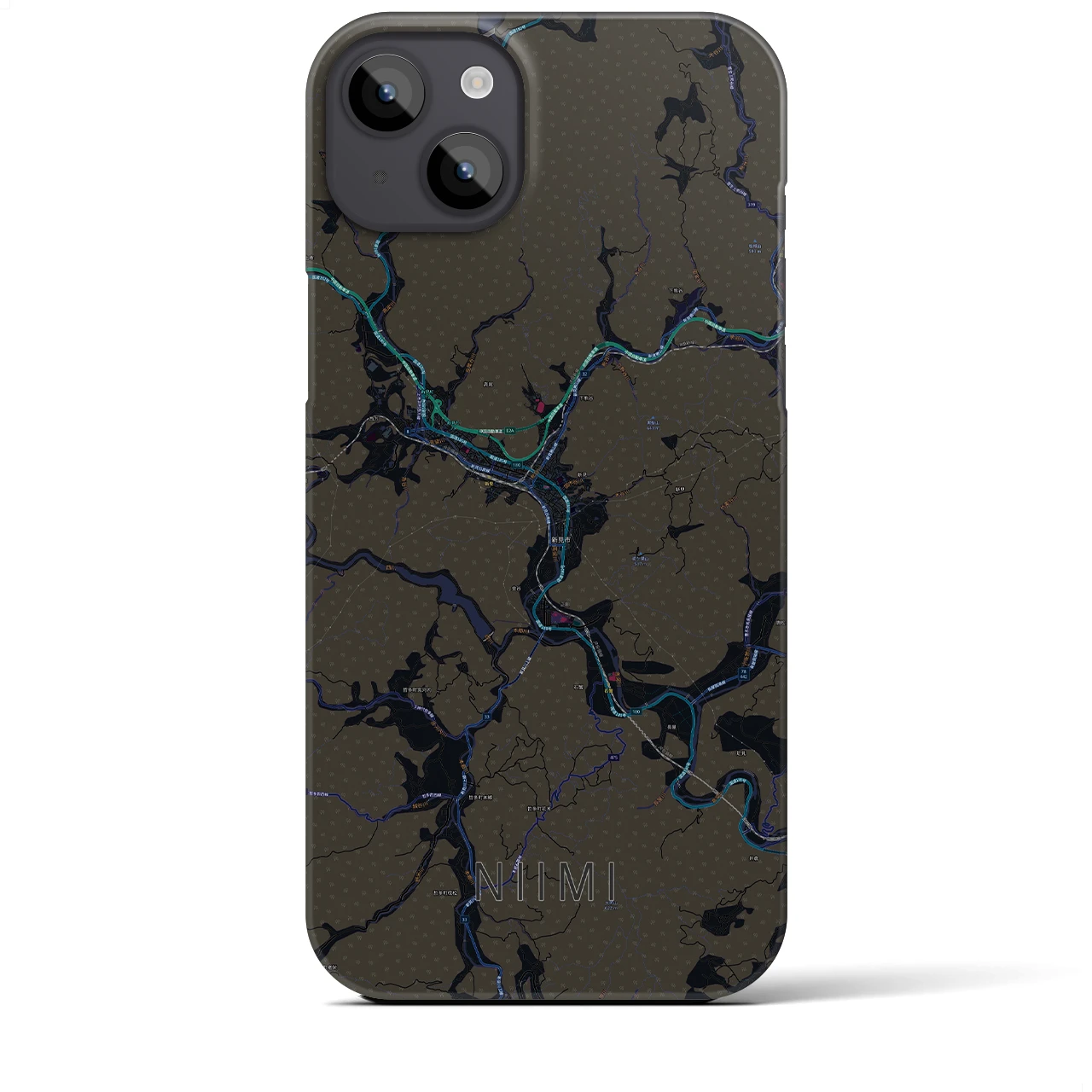 【新見(岡山県)】地図柄iPhoneケース(バックカバータイプ)