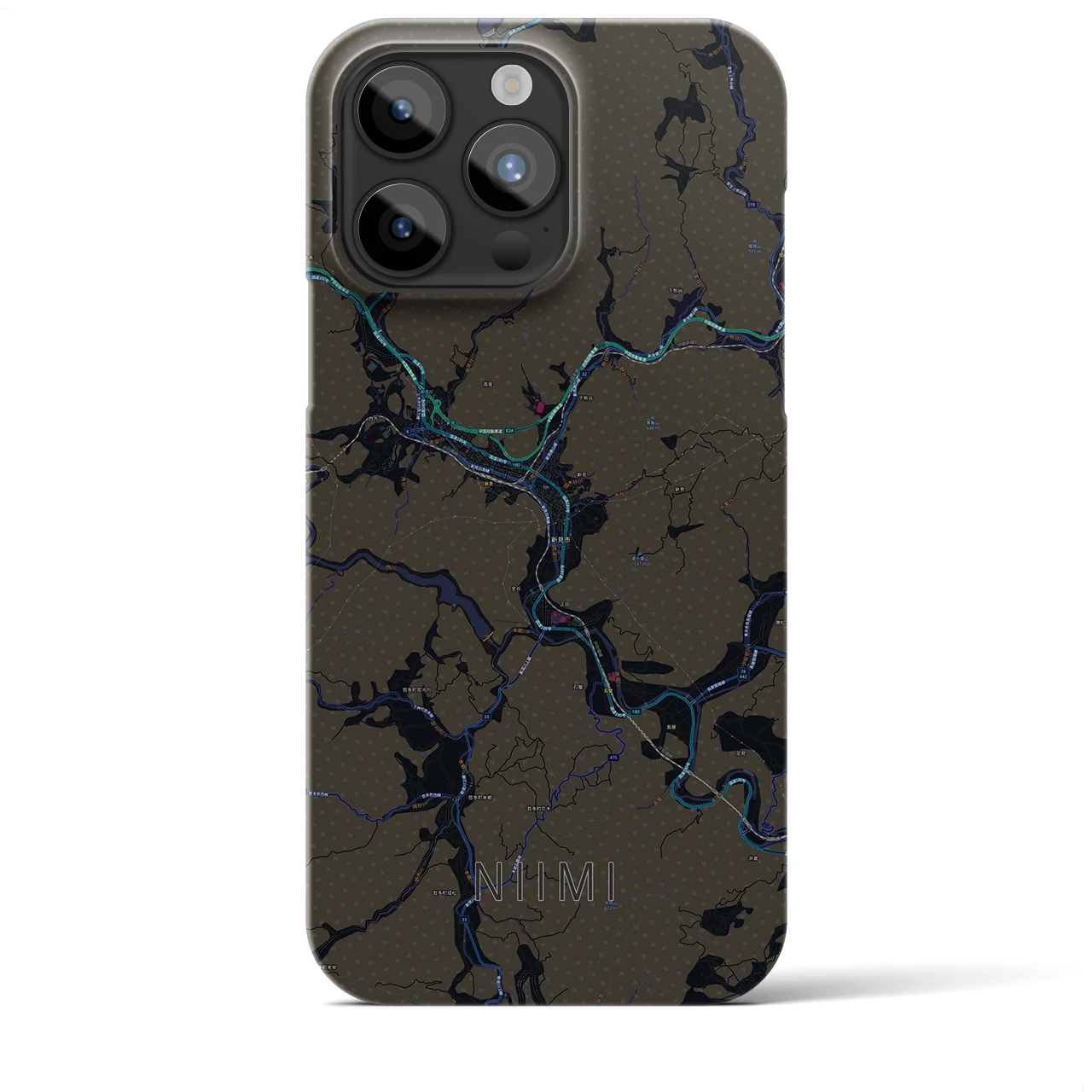 【新見(岡山県)】地図柄iPhoneケース(バックカバータイプ)
