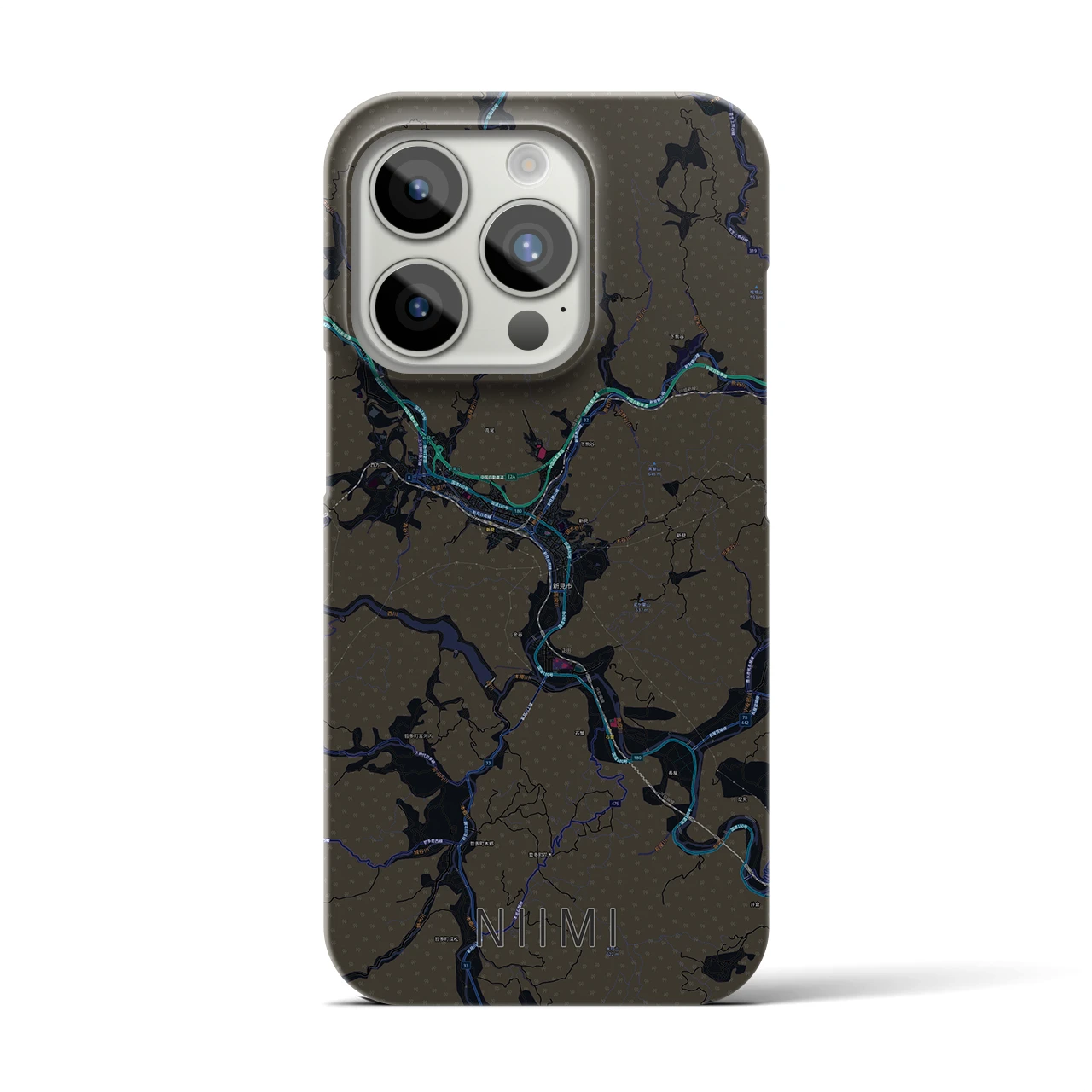 【新見(岡山県)】地図柄iPhoneケース(バックカバータイプ)