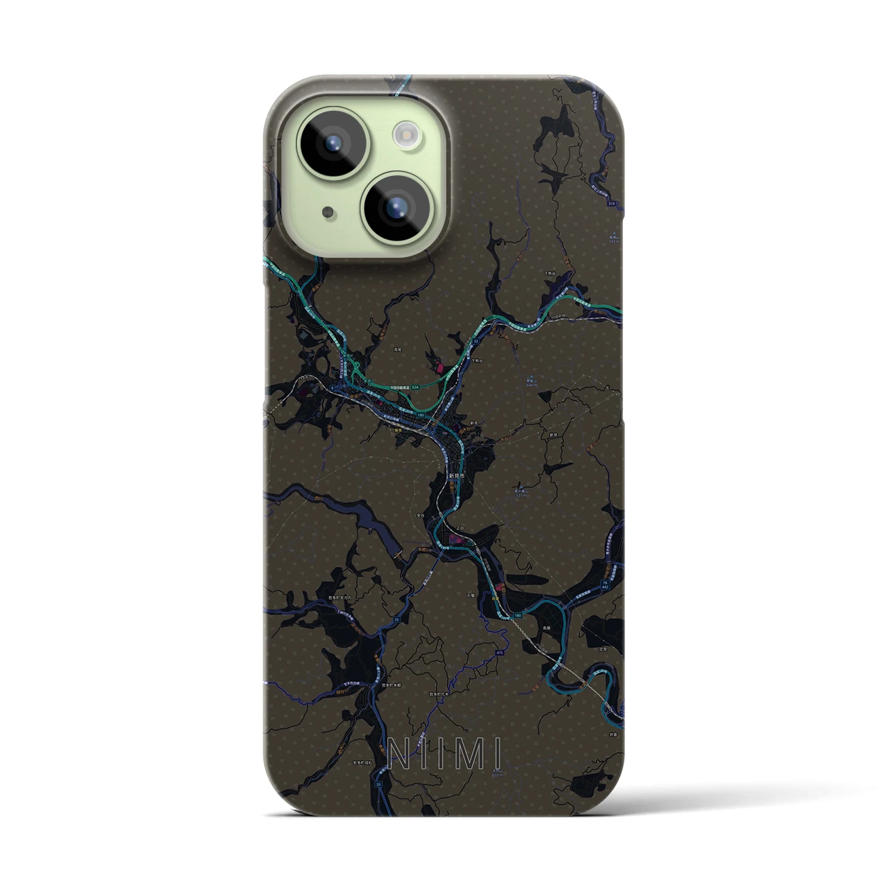 【新見(岡山県)】地図柄iPhoneケース(バックカバータイプ)