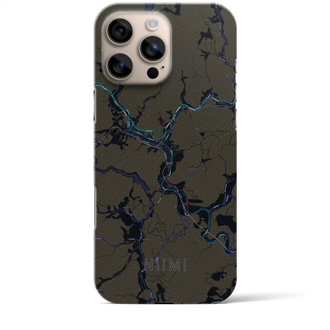 【新見(岡山県)】地図柄iPhoneケース(バックカバータイプ)