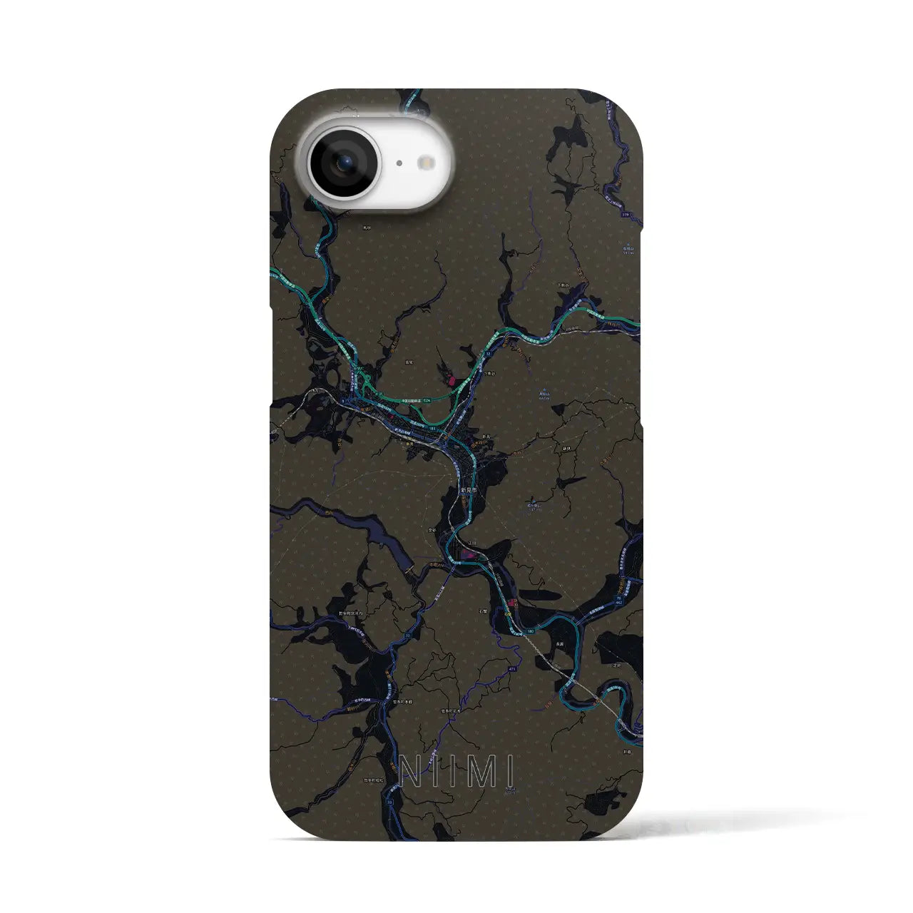 【新見(岡山県)】地図柄iPhoneケース(バックカバータイプ)