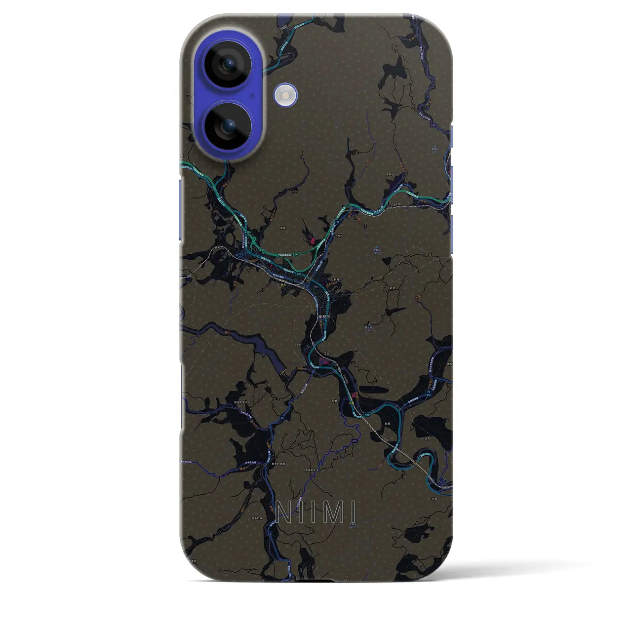 【新見(岡山県)】地図柄iPhoneケース(バックカバータイプ)