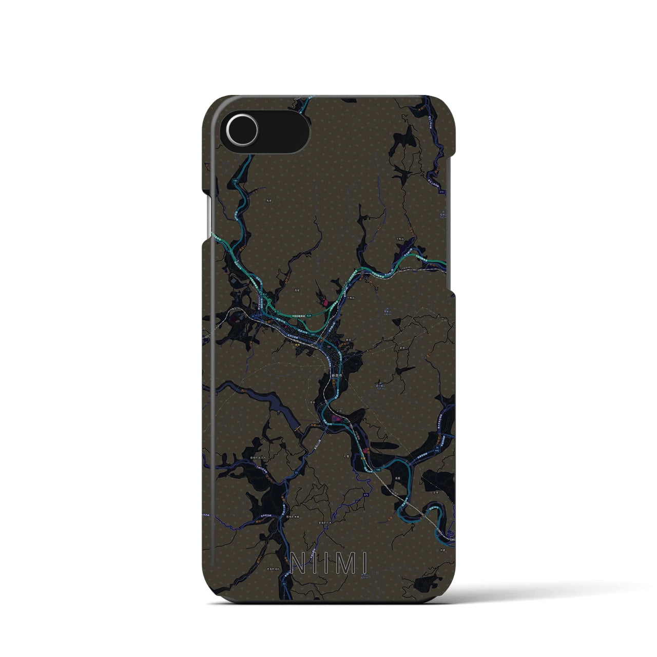 【新見(岡山県)】地図柄iPhoneケース(バックカバータイプ)