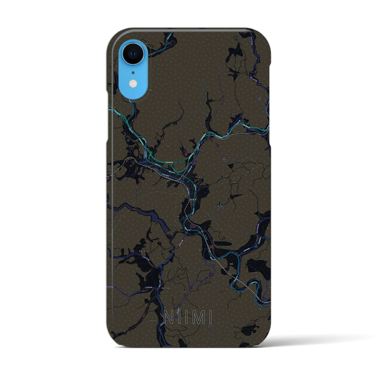 【新見(岡山県)】地図柄iPhoneケース(バックカバータイプ)