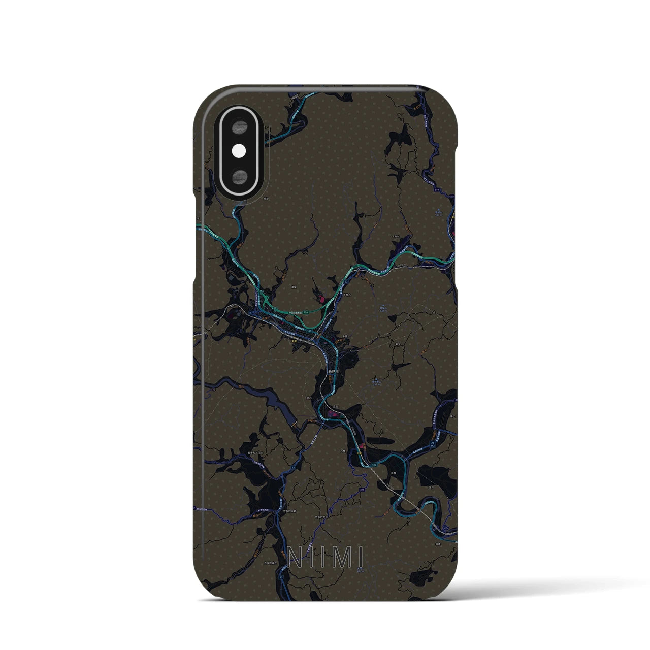 【新見(岡山県)】地図柄iPhoneケース(バックカバータイプ)