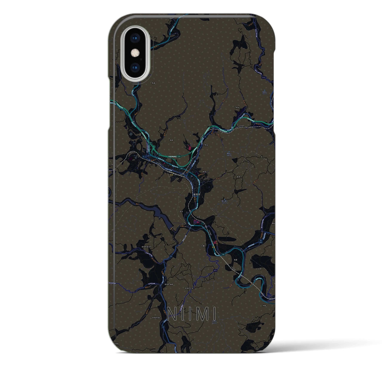 【新見(岡山県)】地図柄iPhoneケース(バックカバータイプ)