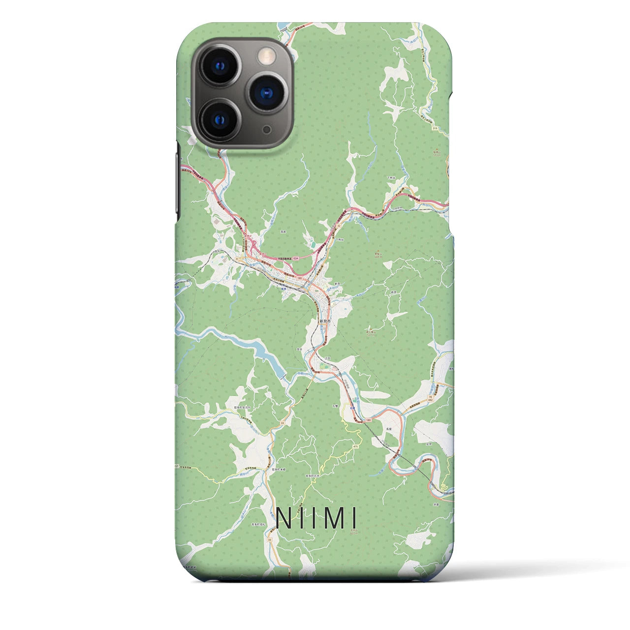 【新見(岡山県)】地図柄iPhoneケース(バックカバータイプ)