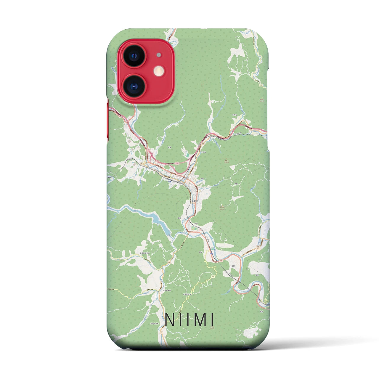 【新見(岡山県)】地図柄iPhoneケース(バックカバータイプ)