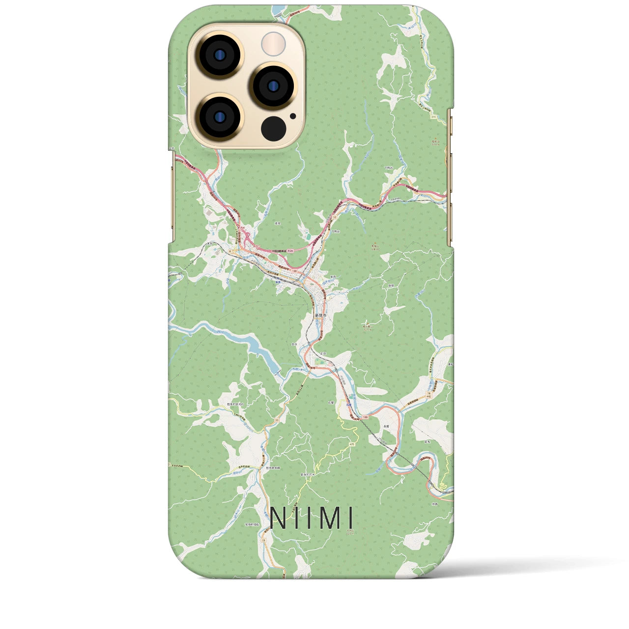 【新見(岡山県)】地図柄iPhoneケース(バックカバータイプ)