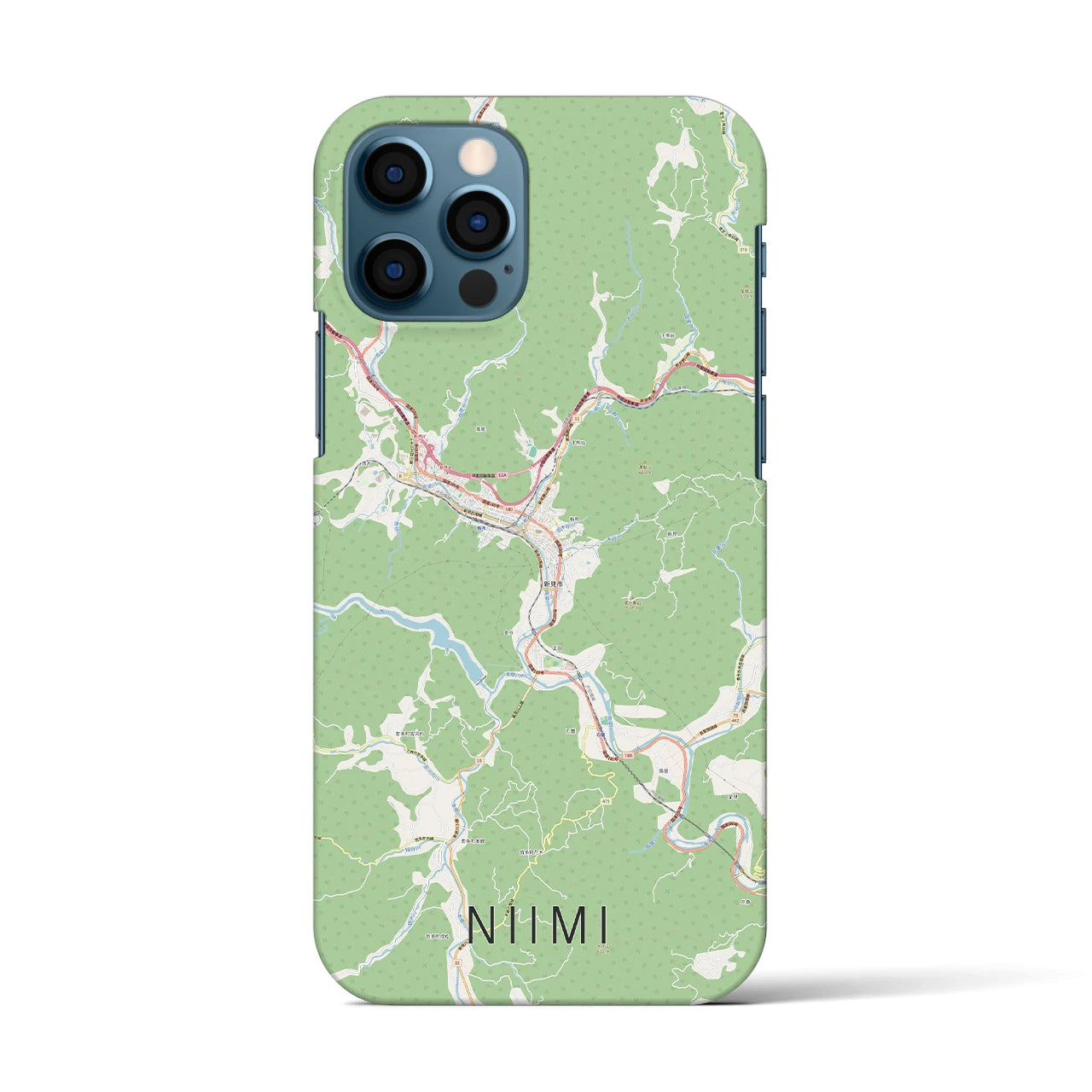 【新見(岡山県)】地図柄iPhoneケース(バックカバータイプ)
