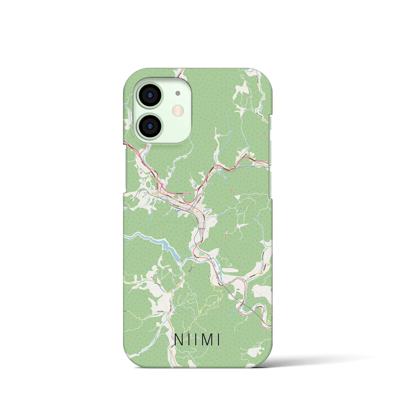 【新見(岡山県)】地図柄iPhoneケース(バックカバータイプ)