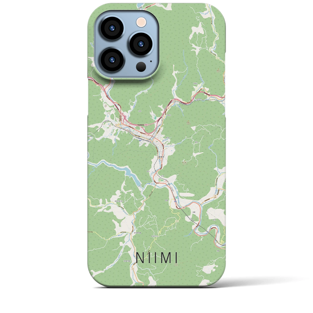 【新見(岡山県)】地図柄iPhoneケース(バックカバータイプ)