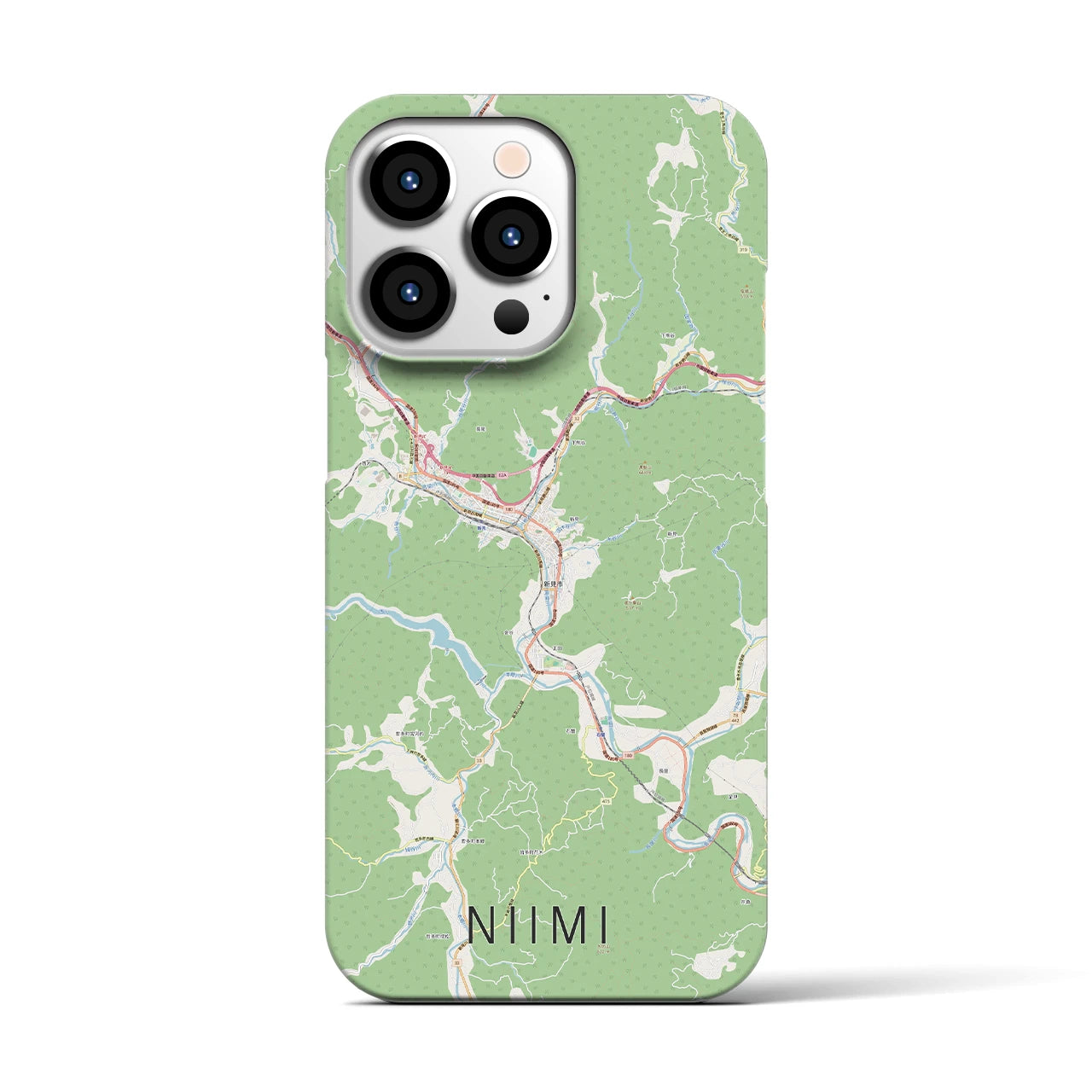 【新見(岡山県)】地図柄iPhoneケース(バックカバータイプ)