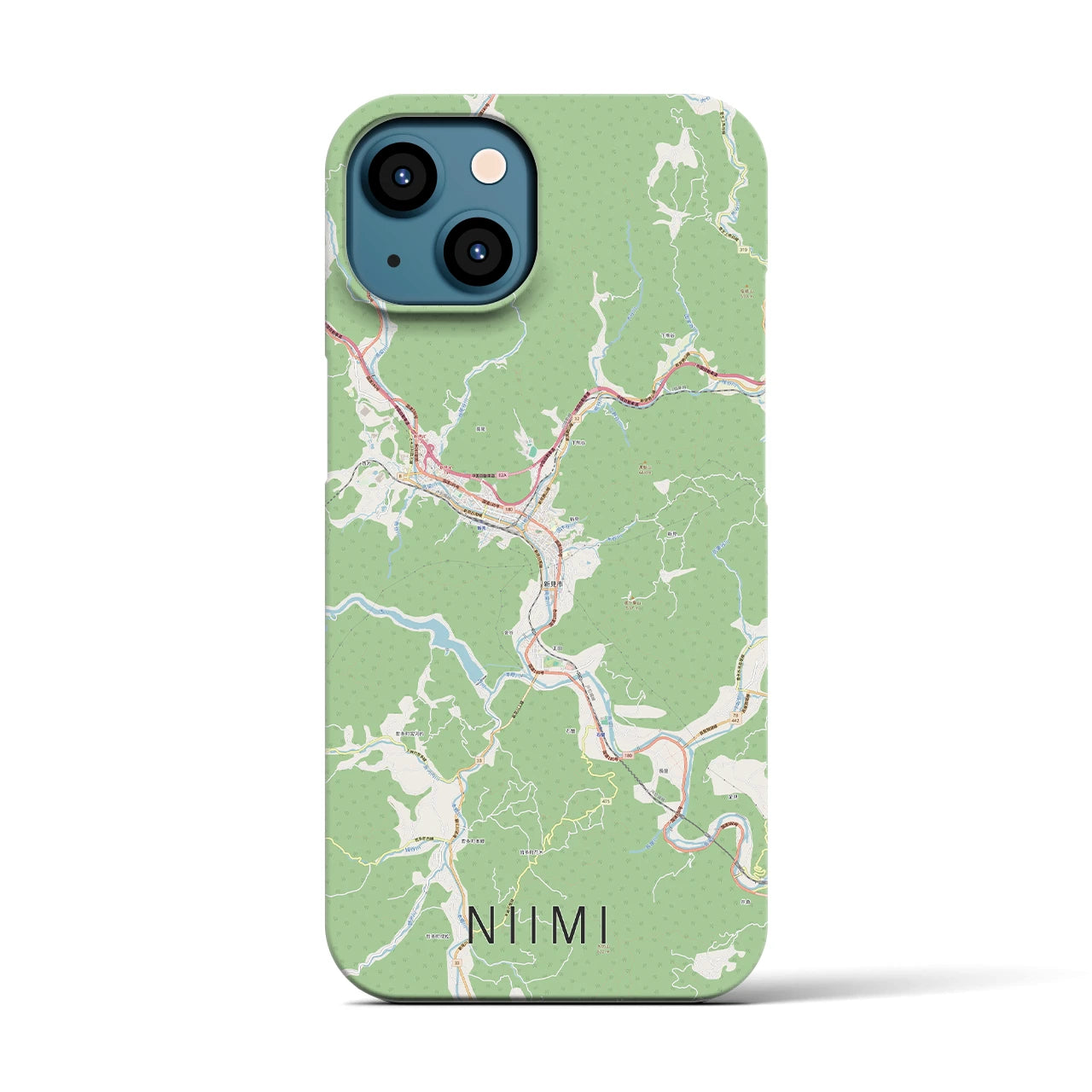 【新見(岡山県)】地図柄iPhoneケース(バックカバータイプ)