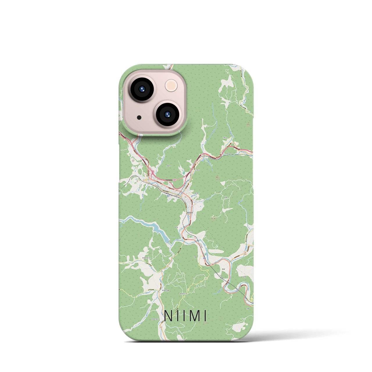 【新見(岡山県)】地図柄iPhoneケース(バックカバータイプ)