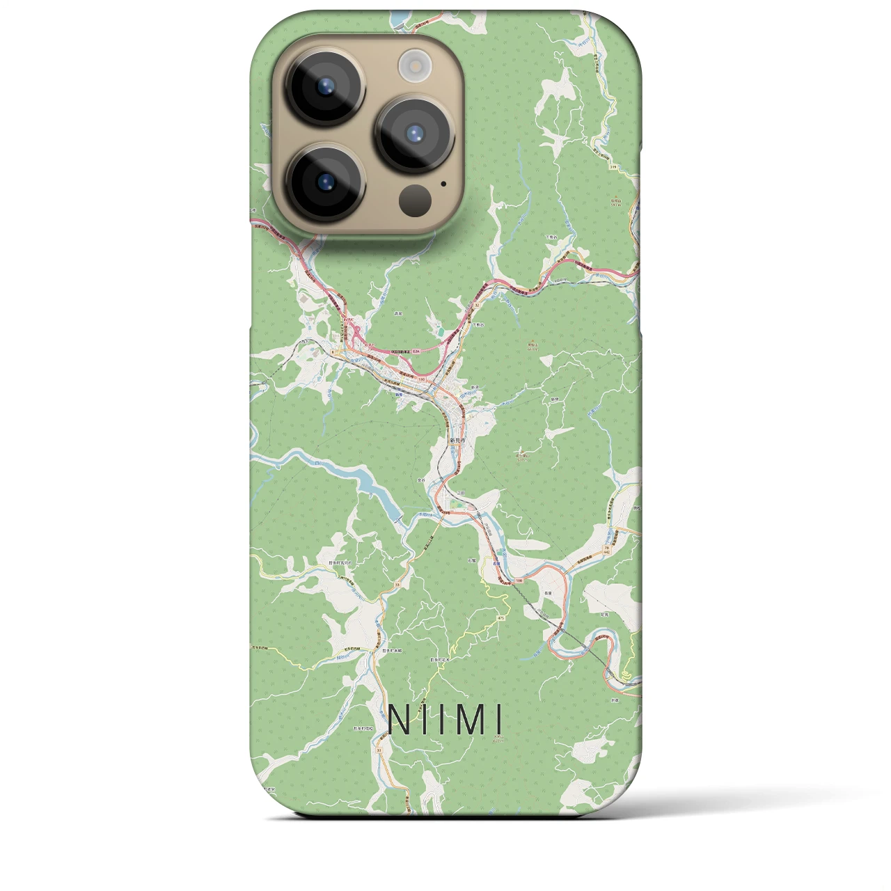【新見(岡山県)】地図柄iPhoneケース(バックカバータイプ)