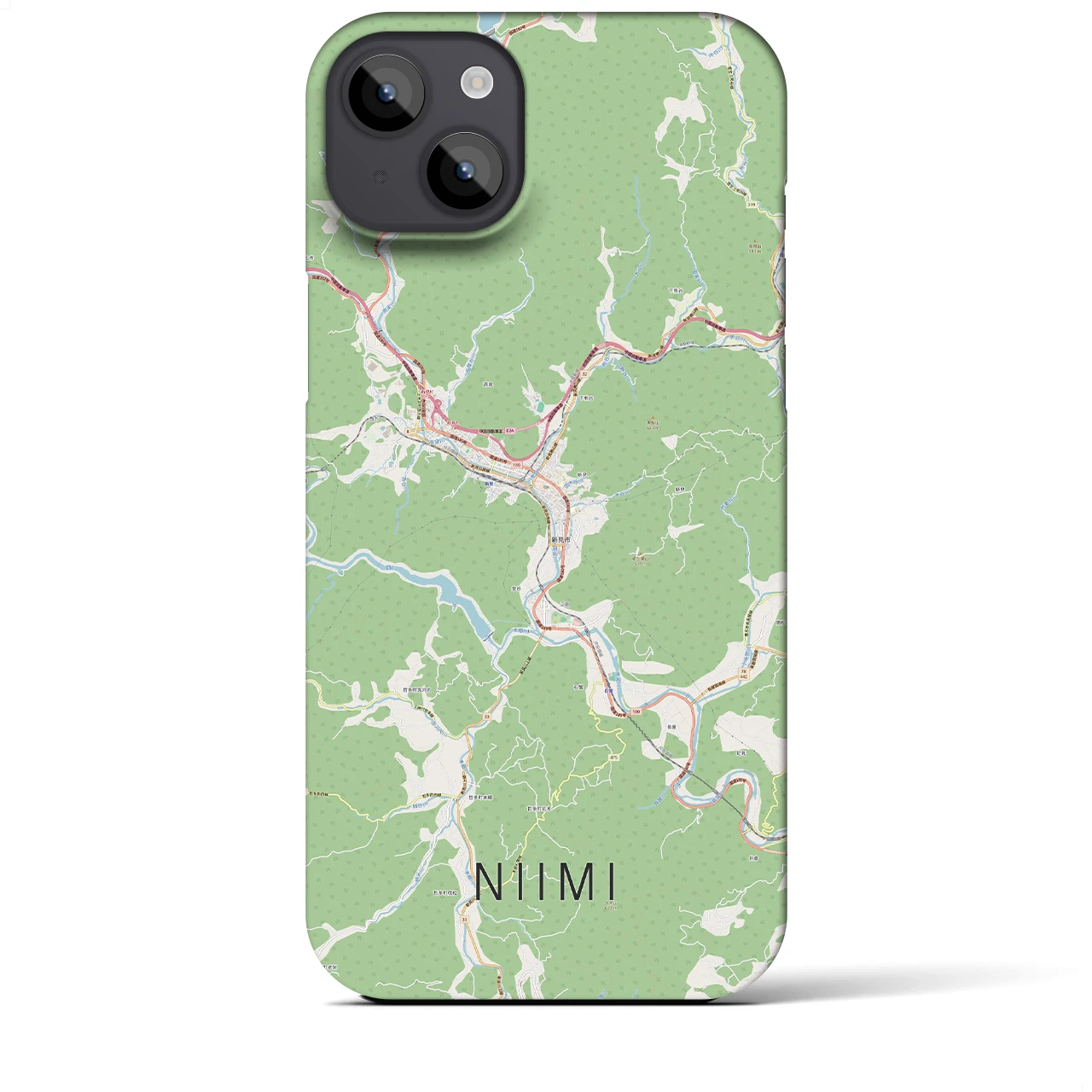 【新見(岡山県)】地図柄iPhoneケース(バックカバータイプ)