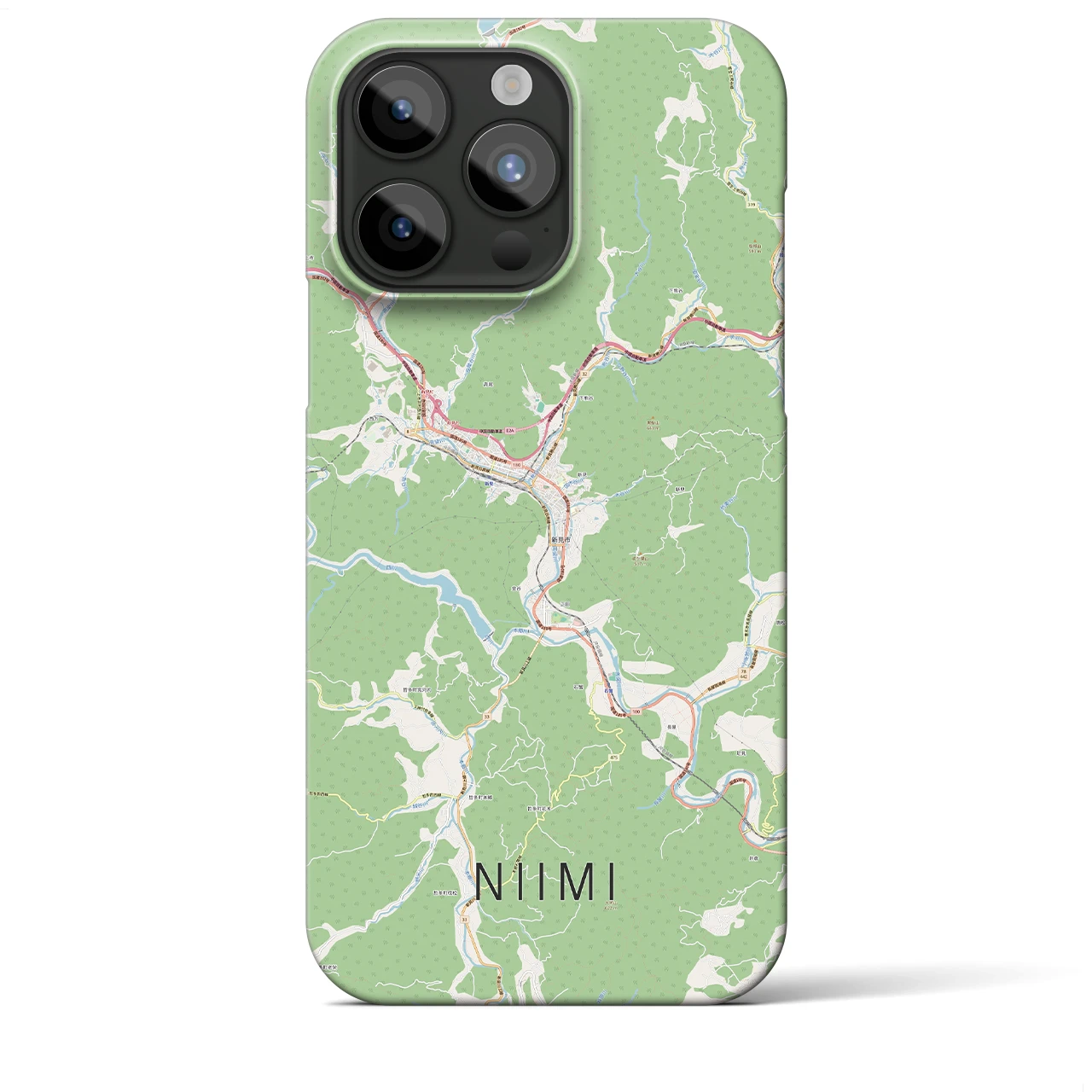 【新見(岡山県)】地図柄iPhoneケース(バックカバータイプ)