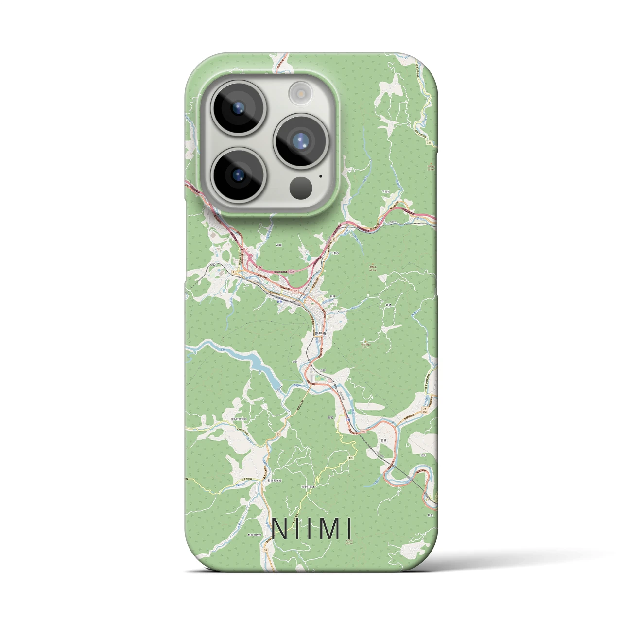 【新見(岡山県)】地図柄iPhoneケース(バックカバータイプ)