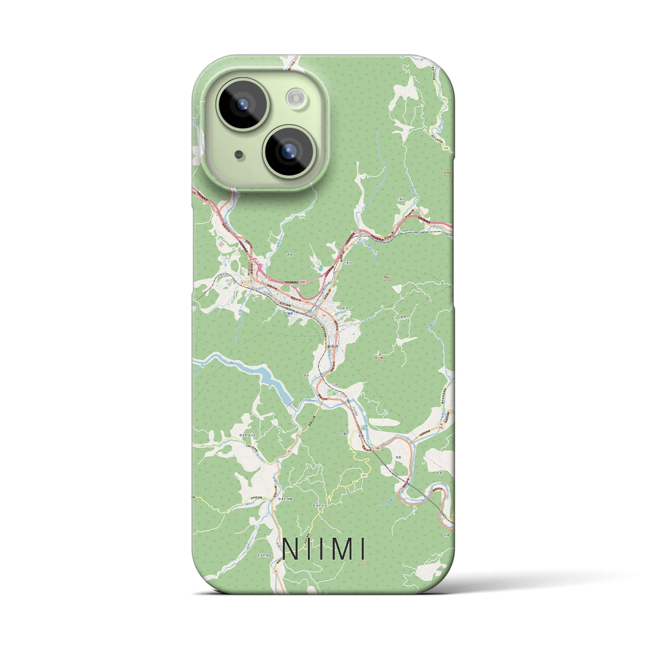 【新見(岡山県)】地図柄iPhoneケース(バックカバータイプ)