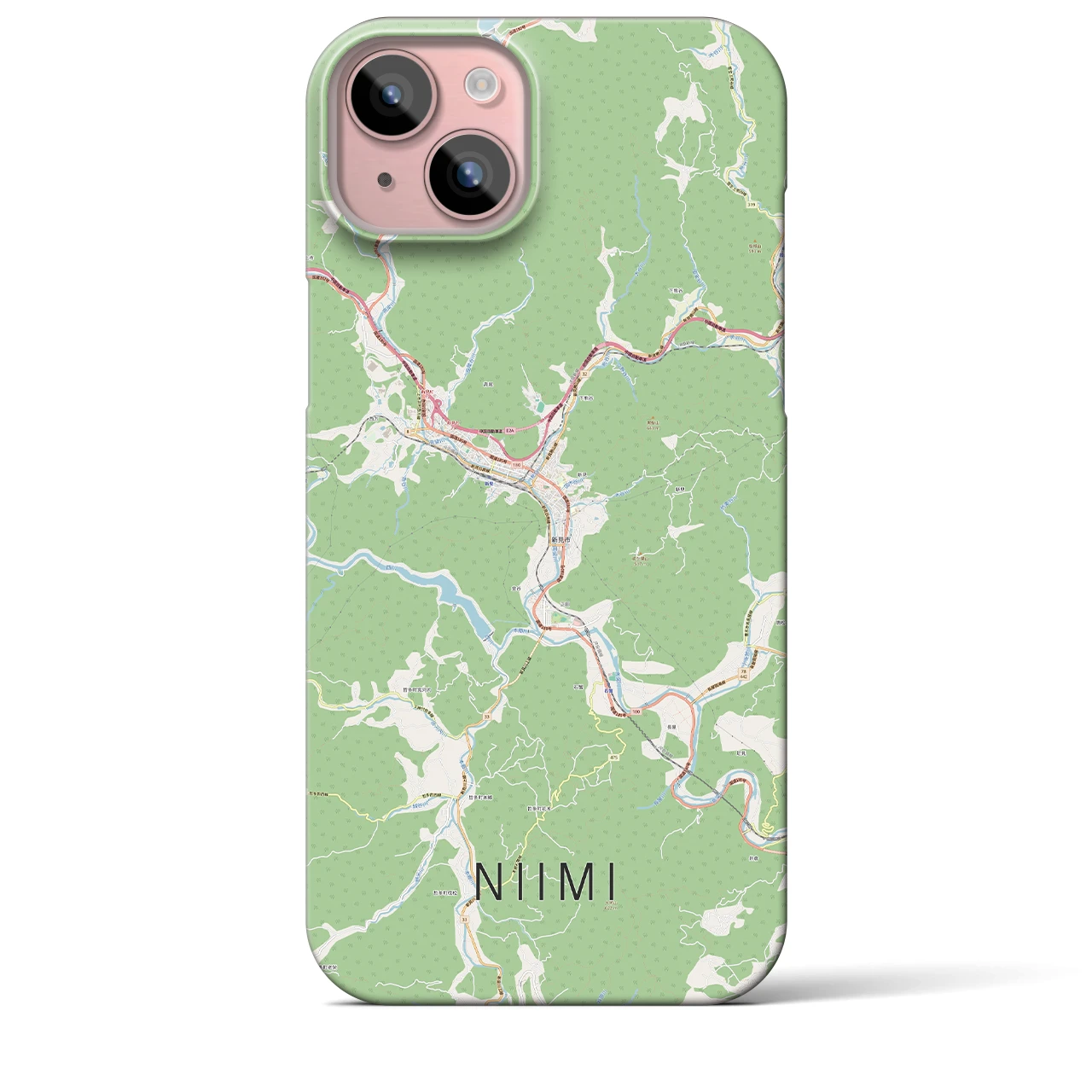 【新見(岡山県)】地図柄iPhoneケース(バックカバータイプ)