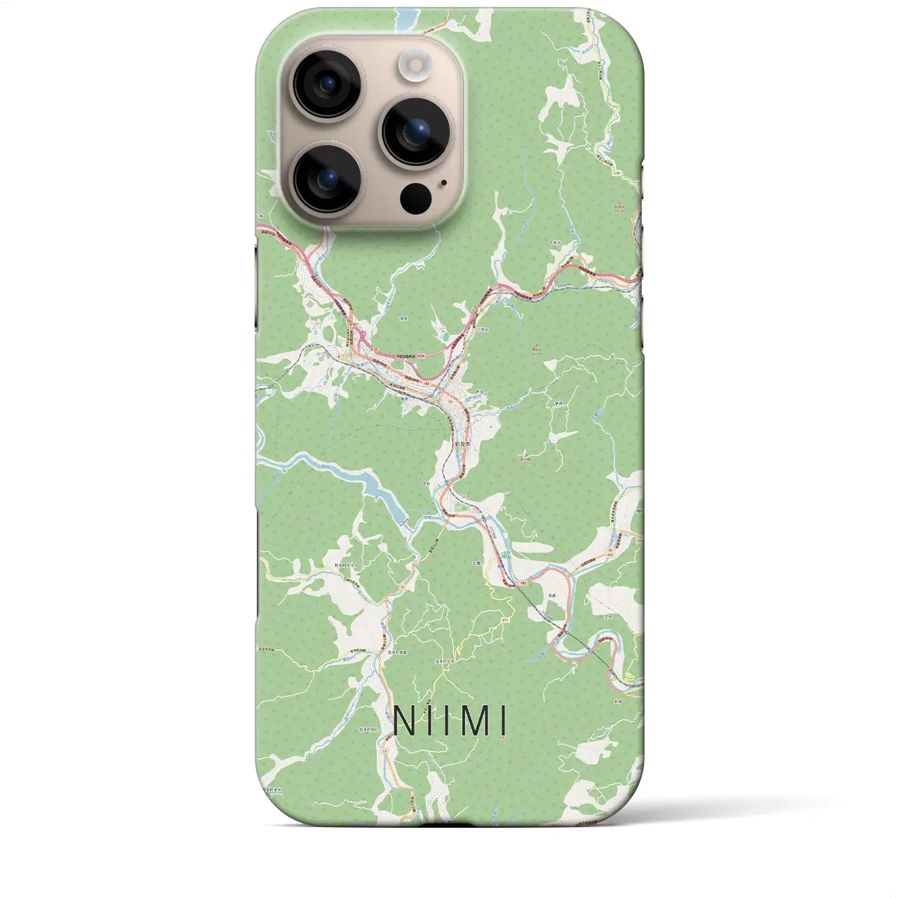 【新見(岡山県)】地図柄iPhoneケース(バックカバータイプ)