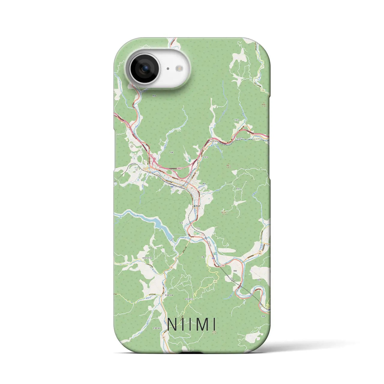 【新見(岡山県)】地図柄iPhoneケース(バックカバータイプ)
