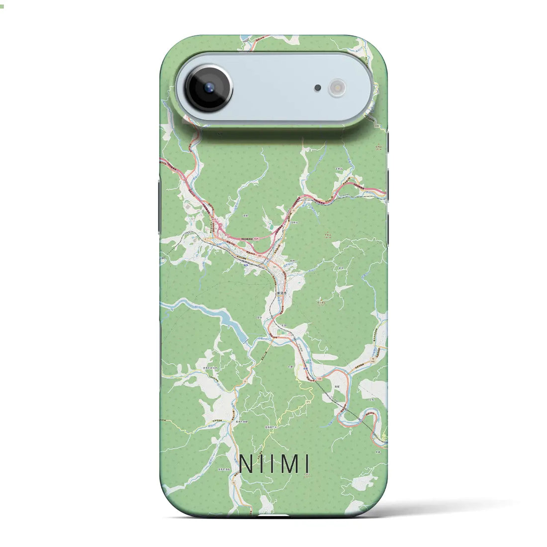 【新見(岡山県)】地図柄iPhoneケース(バックカバータイプ)ナチュラル・iPhone 17 Pro Max 用