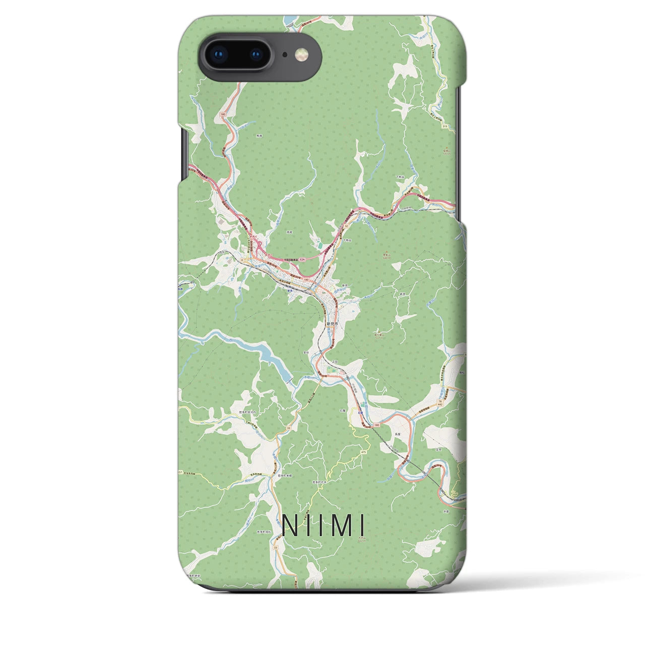 【新見(岡山県)】地図柄iPhoneケース(バックカバータイプ)