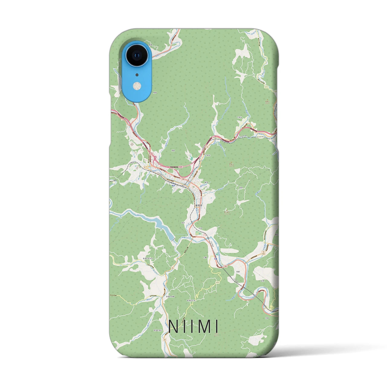 【新見(岡山県)】地図柄iPhoneケース(バックカバータイプ)