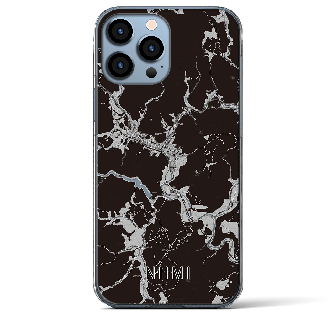 【新見(岡山県)】地図柄iPhoneケース(クリアタイプ)